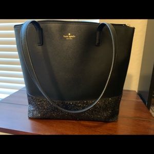 Kate spade black glitter tote